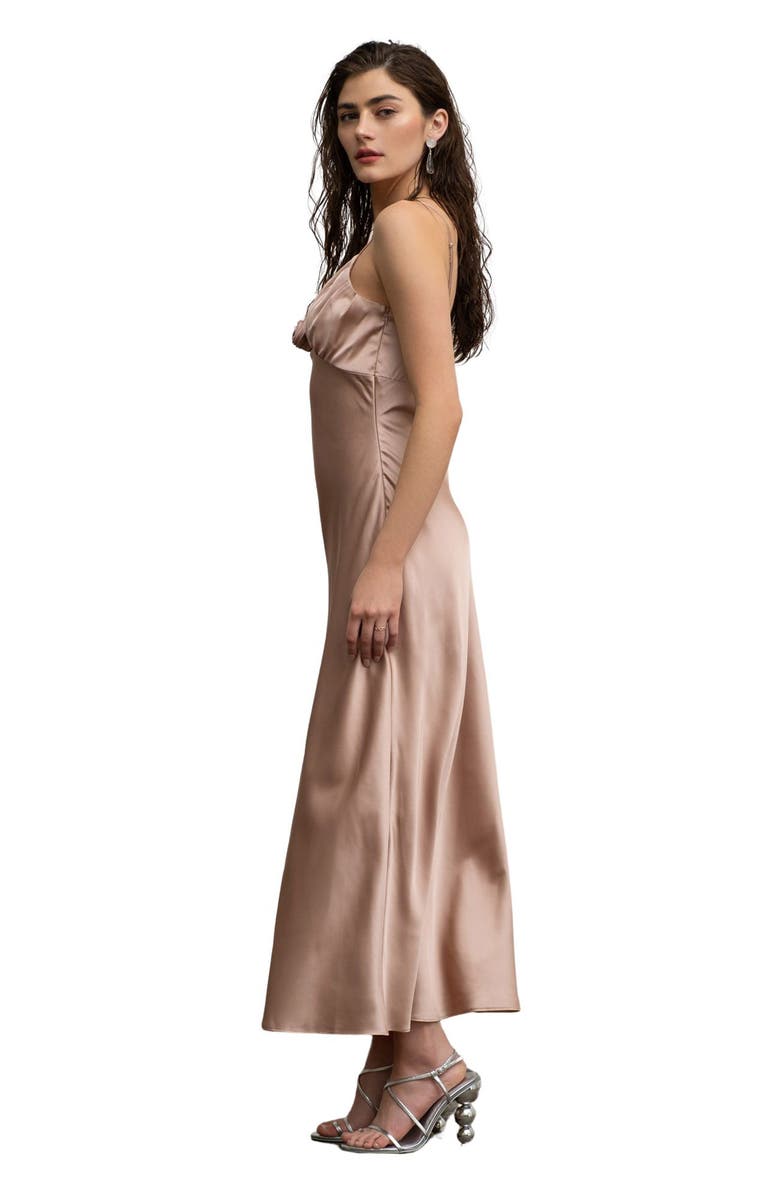 Blu Pepper Flower Satin Midi Dress, Alternate, color, Blush