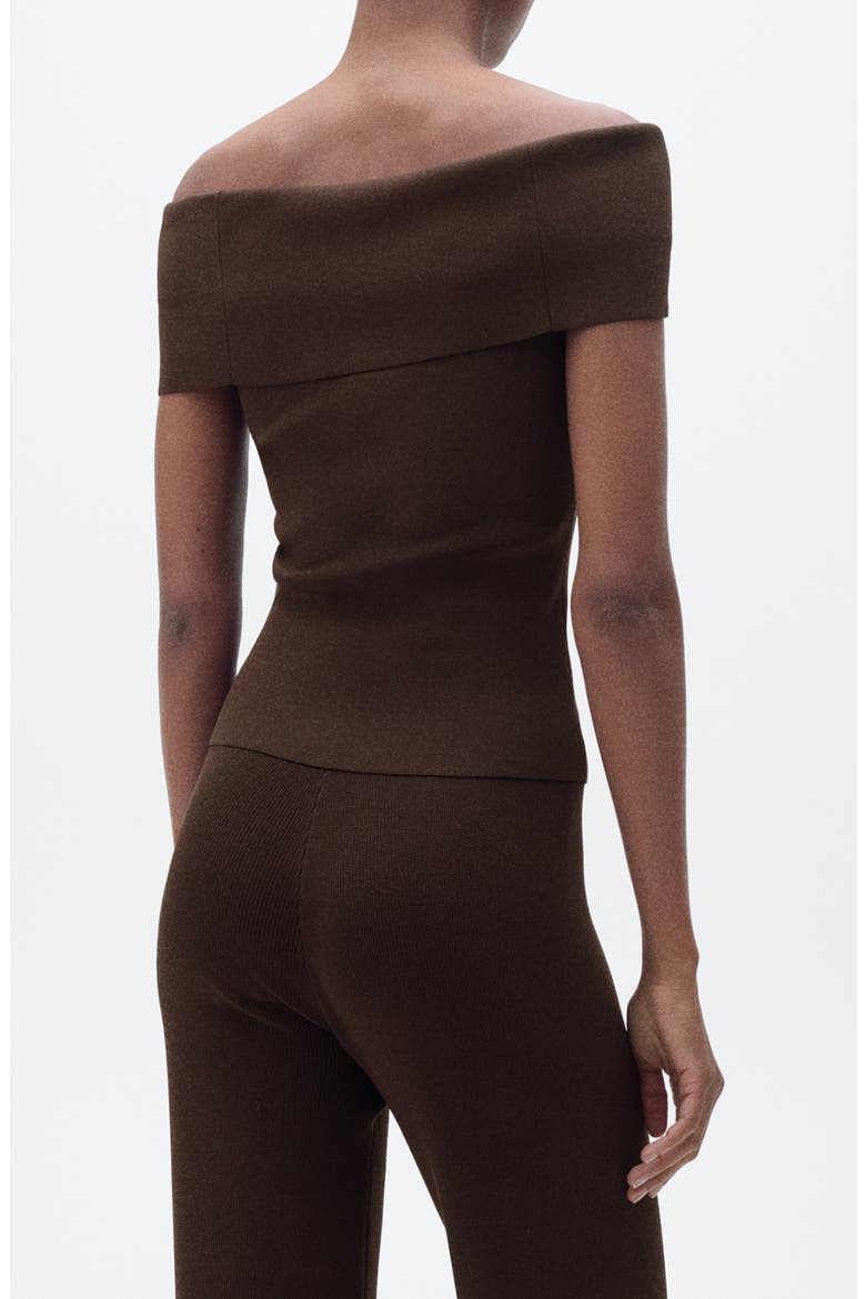 Sesete Off the Shoulder Knit Top, Alternate, color, DARK BROWN