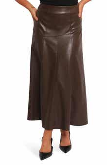 Petal & Pup Haelee Faux Leather Maxi Skirt