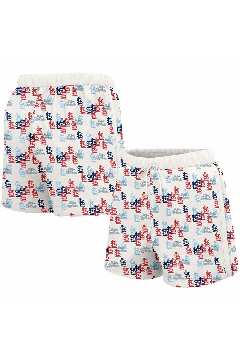 Women's Lusso  White St. Louis Cardinals Marge Shorts, Main, color, White