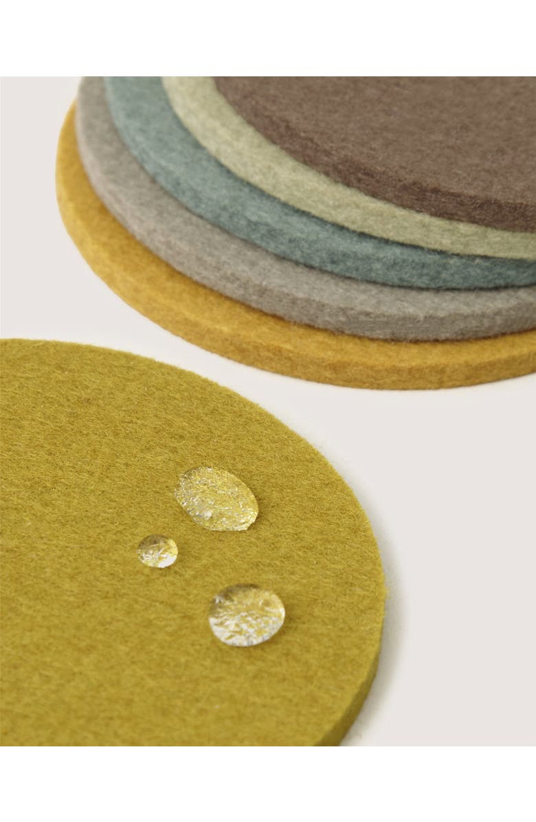 Graf Lantz Bierfilzl Merino Wool Round Coaster Multi 6 Pack, Alternate, color, 