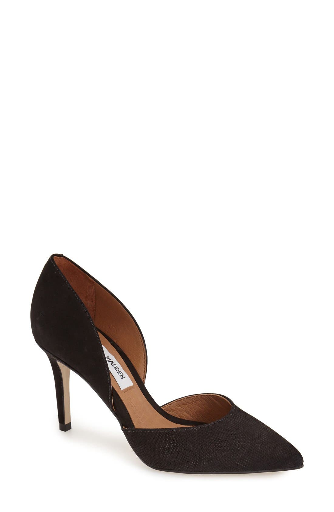 'Sasssy' d'Orsay Pump, Main, color, BLACK NUBUCK