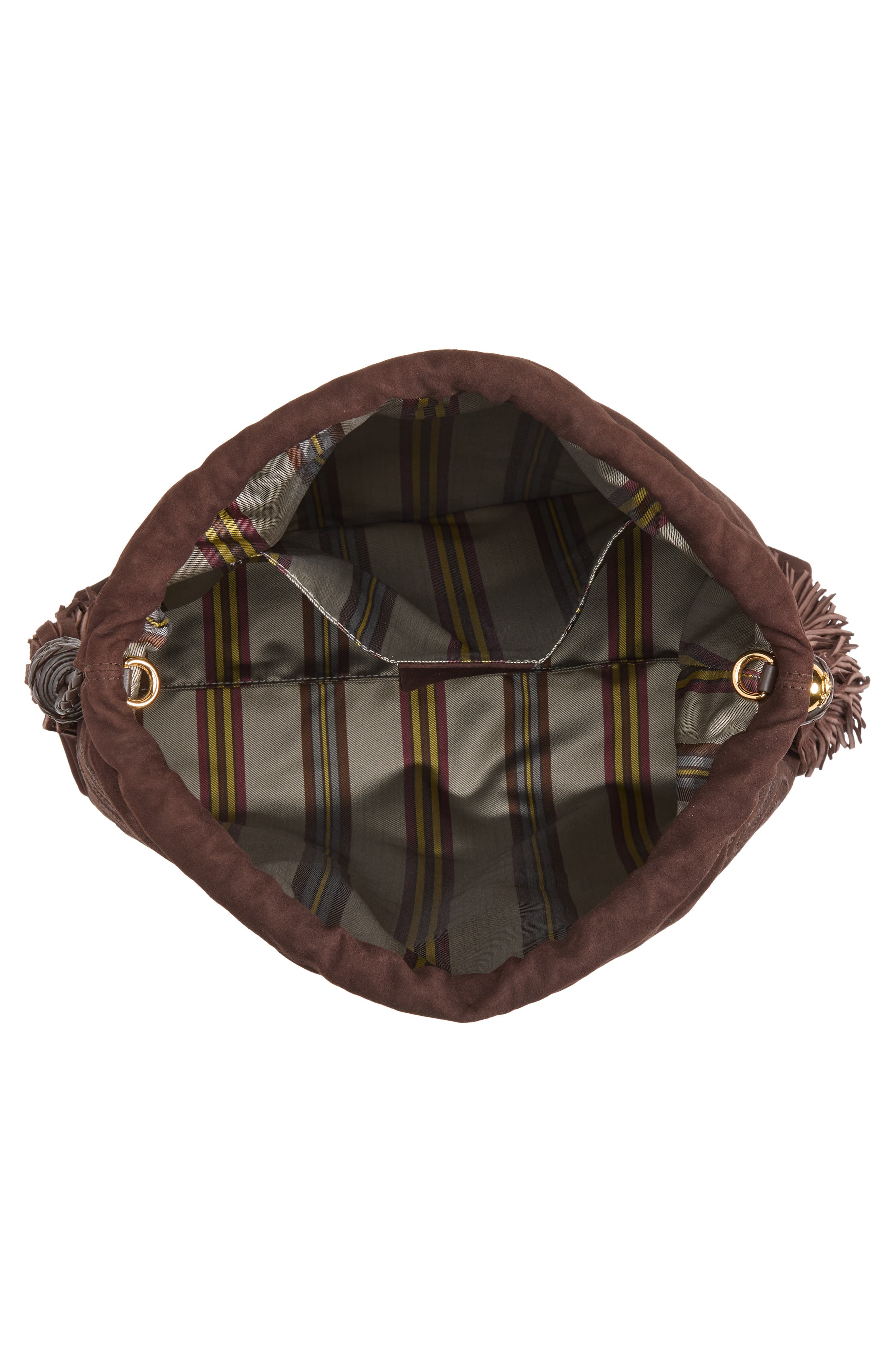 Large Kalispera Tassel Suede Shoulder Bag, Alternate, color, EBONY