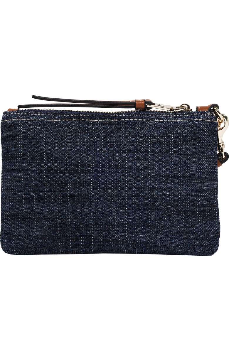 True Religion Frayed Panel Denim Pouch, Alternate, color, Denim/ Blue
