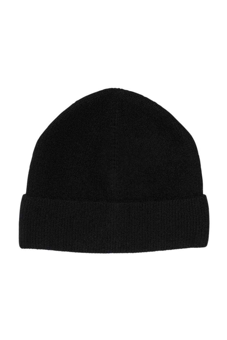 Knitted cashmere beanie, Main, color, Dark black
