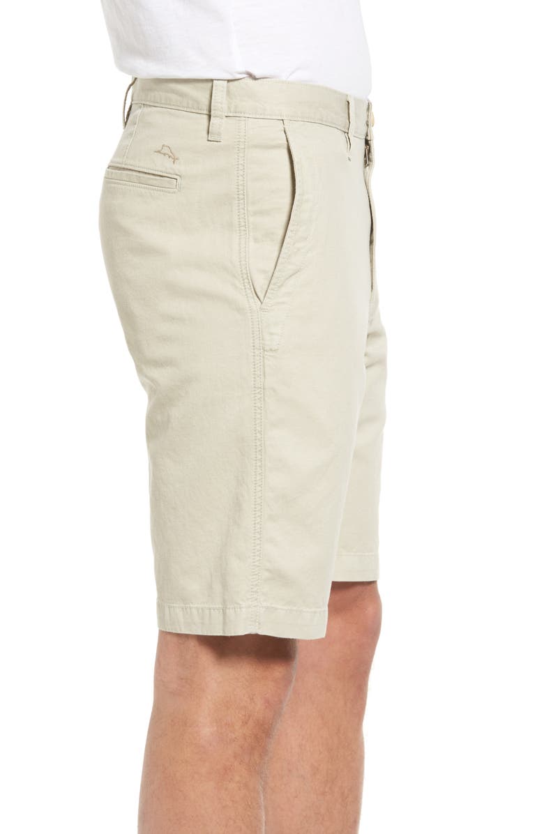 Tommy Bahama Aegean Flat Front Chino Shorts, Alternate, color, Khaki Sands