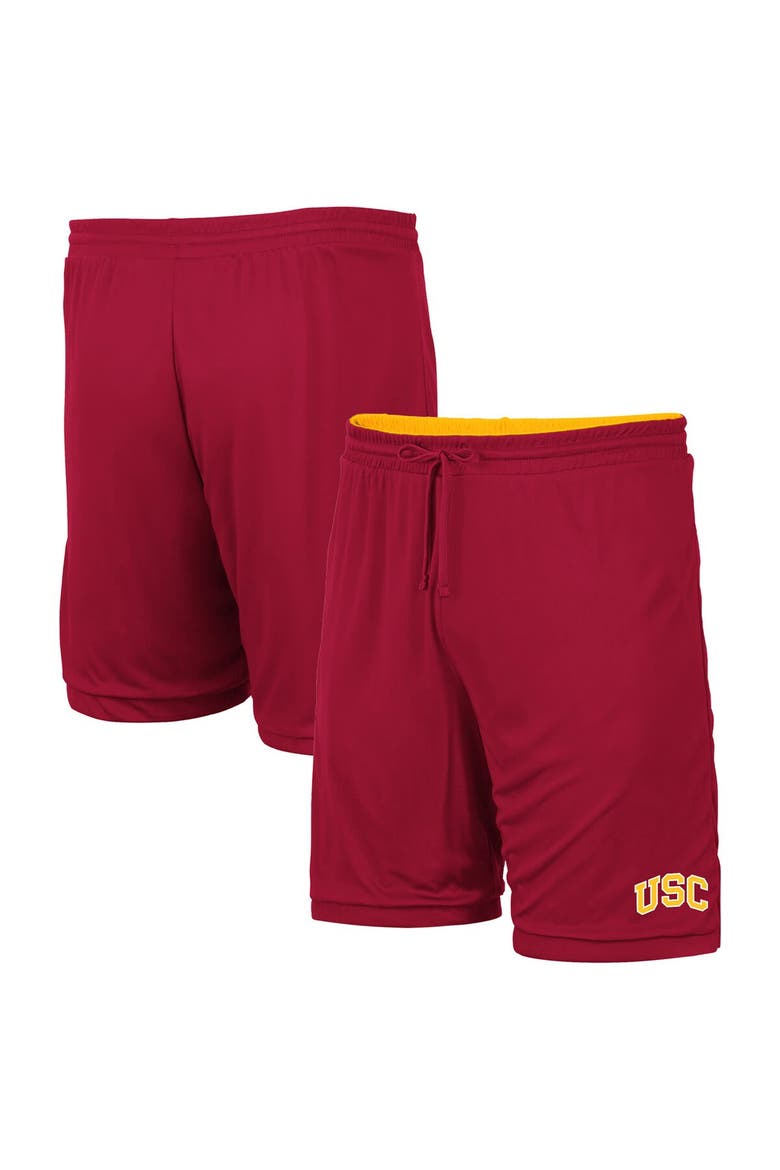 Men's Colosseum Cardinal/Gold USC Trojans Wiggum Reversible Wordmark Shorts, Alternate, color, Cardinal