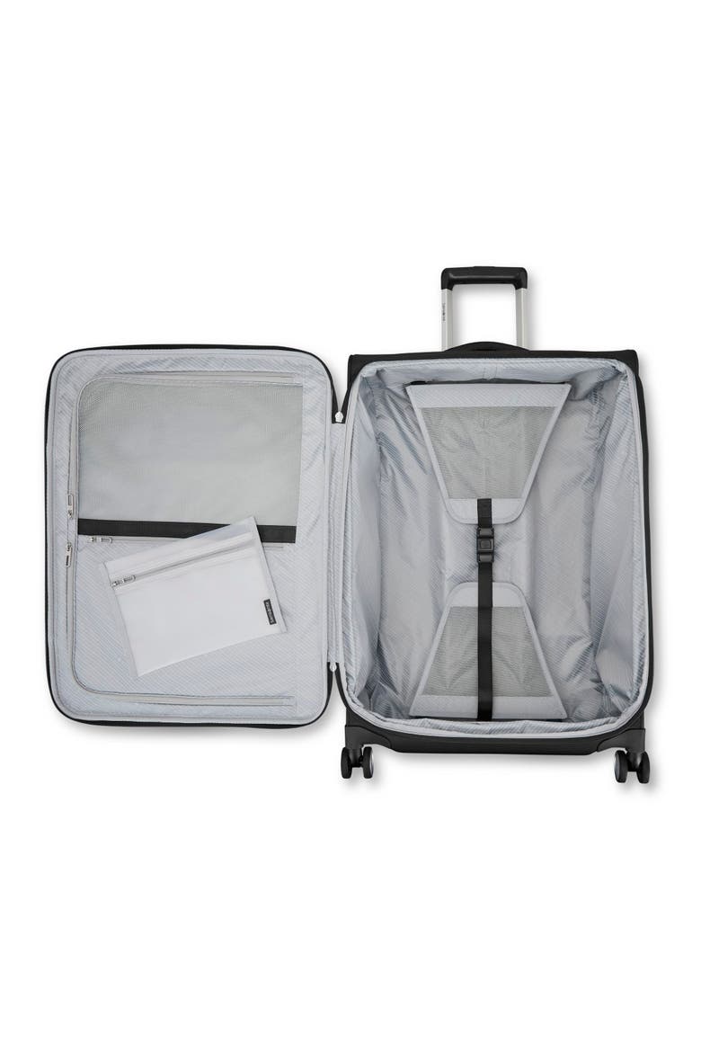 Portlift Softside 25" Medium Checked Spinner Luggage, Alternate, color, Black