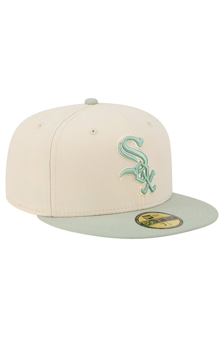 Men's New Era Cream/Green Chicago White Sox Color Pack 59FIFTY Fitted Hat, Alternate, color, Cream