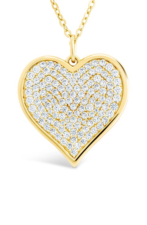 Small Cubic Zirconia Heart Pendant Necklace