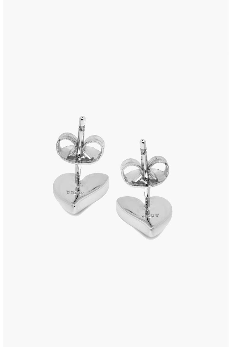 Mini Heart Stud Earrings, Alternate, color, Silver