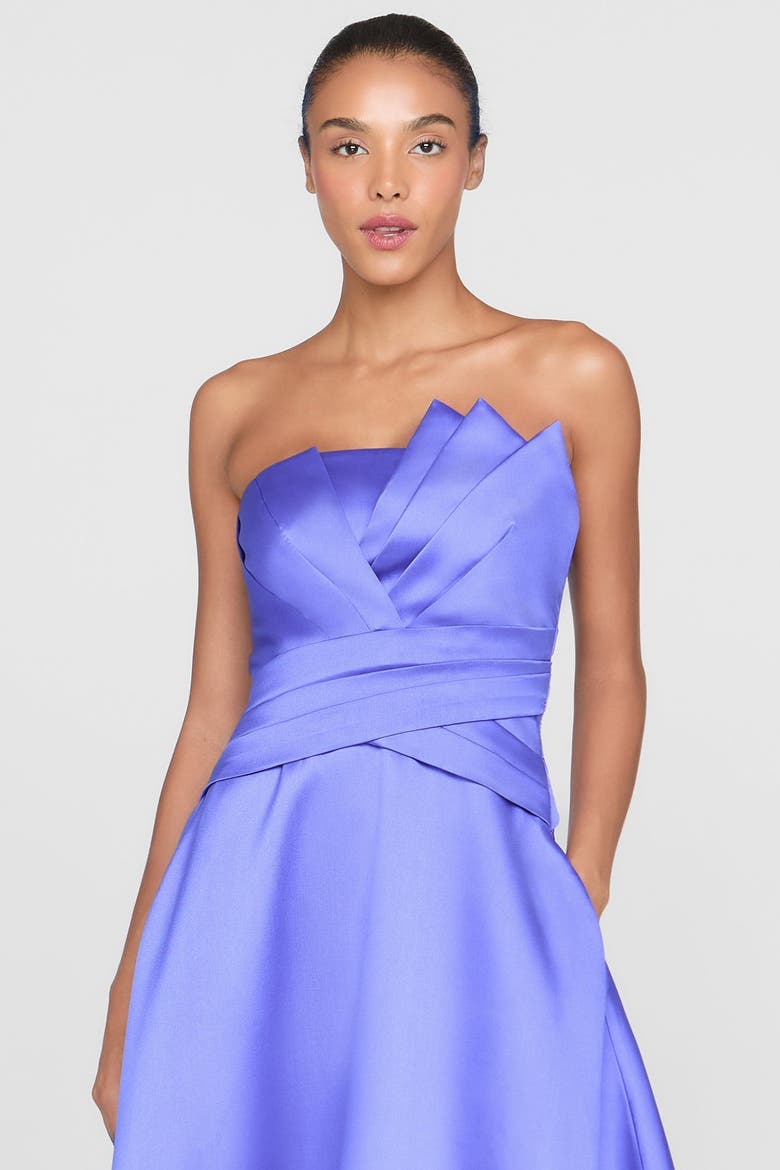 Coco High Low Mikado Gown, Alternate, color, Iris Bloom
