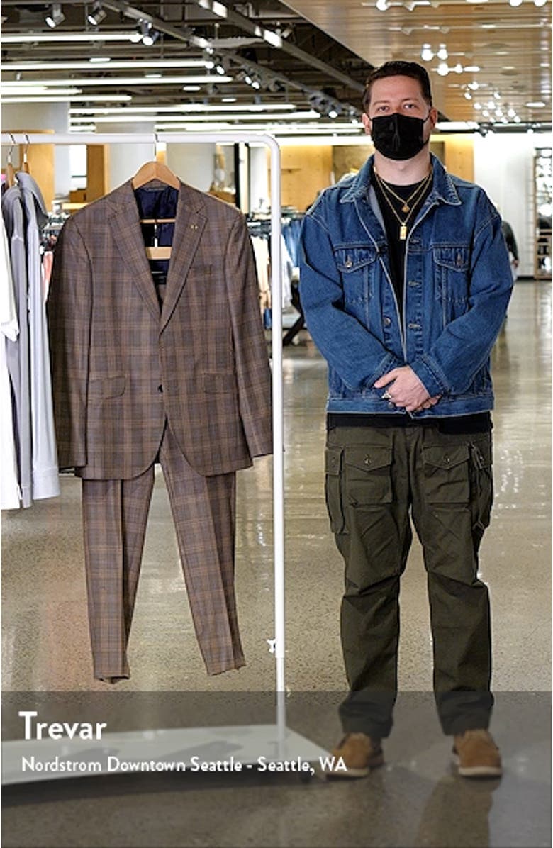 Ron Extra Slim Fit Plaid Wool Suit, sales video thumbnail