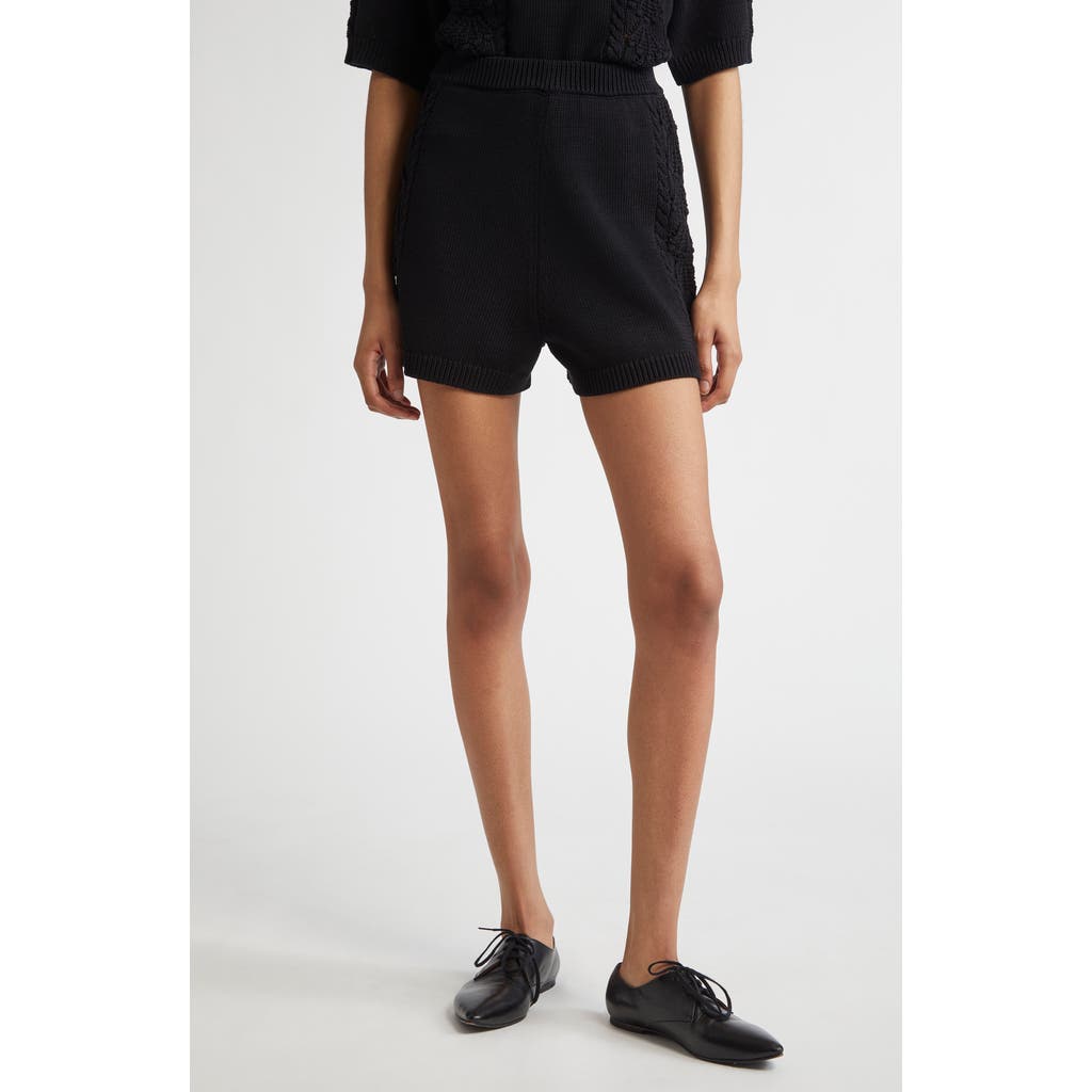 Loulou De Saison Adonia Elasticated-waistband Shorts In Black