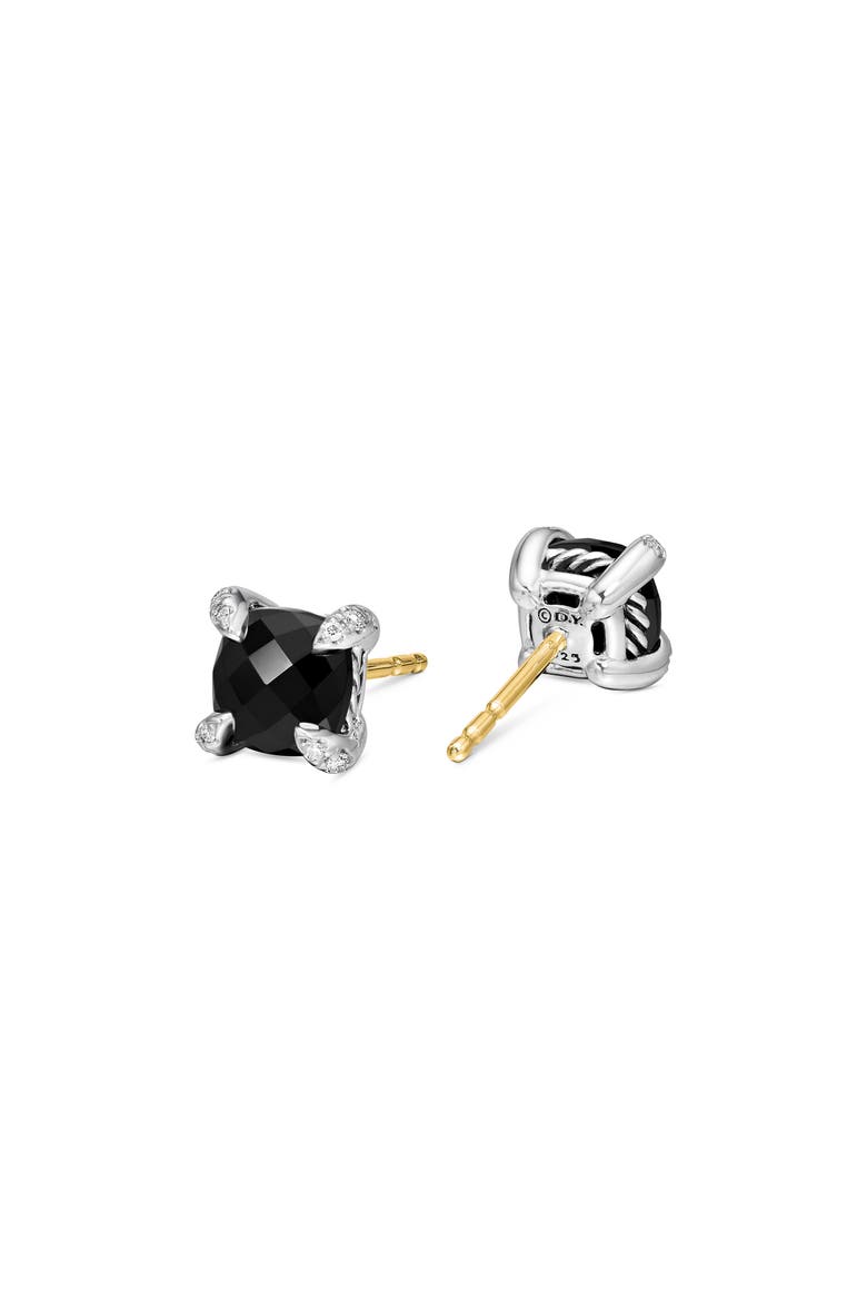 Chatelaine® Stud Earrings, 6mm, Alternate, color, BLACK ONYX