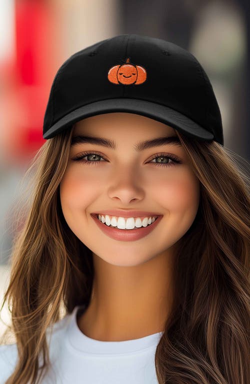 Shop Dalix Baby Pumpkin Embroidered Dad Hat In Black