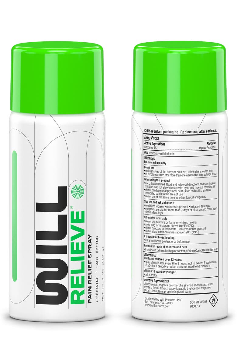WILL PERFORM Fast Acting Pain Relief Spray with Lidocaine, Alternate, color, 
