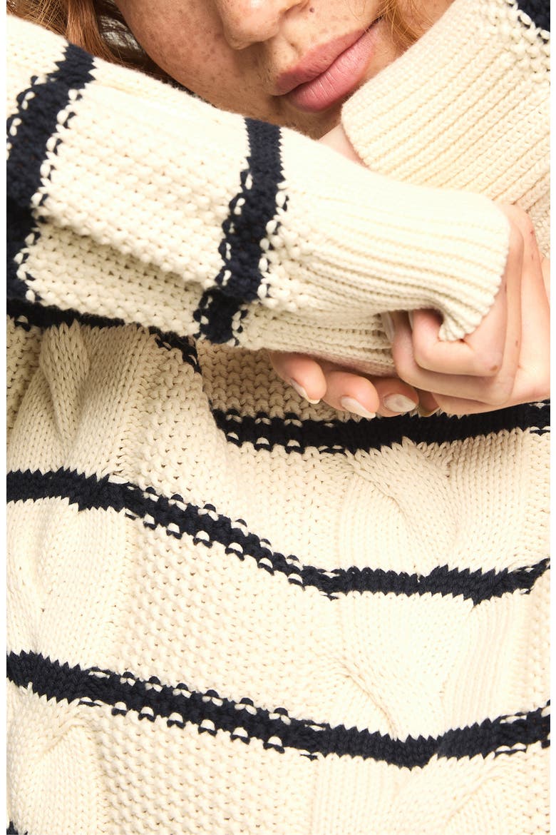 Stripe Cable Stitch Cardigan, Alternate, color, TOFU