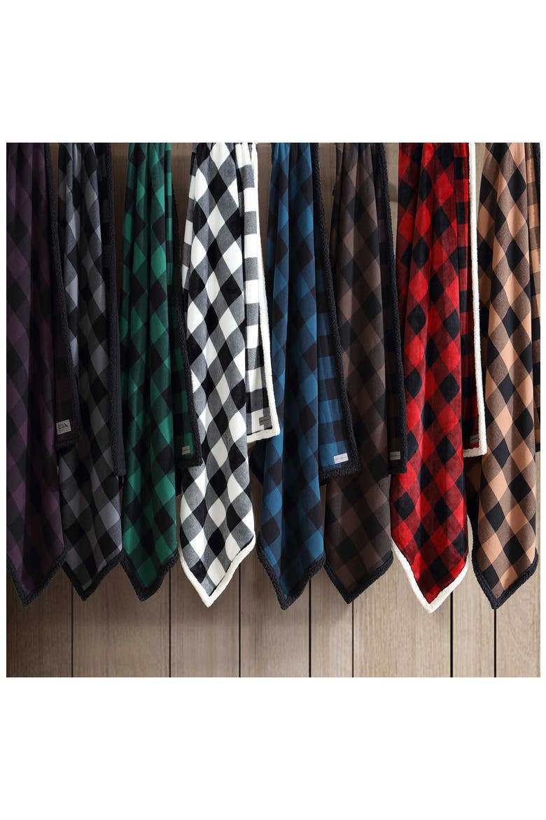 Cabin Plaid Throw Blanket, Alternate, color, DARK PURPLE