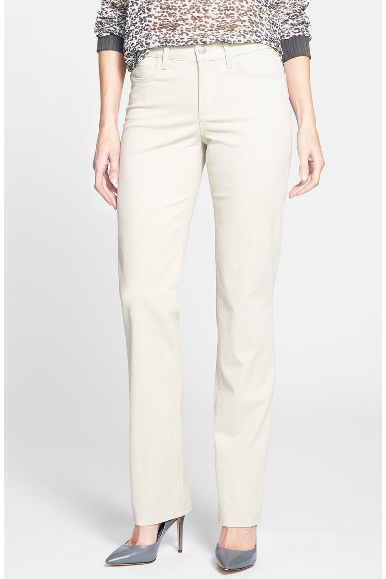 'Hayley' Stretch Twill Straight Leg Jeans, Main, color, COTTON SEED