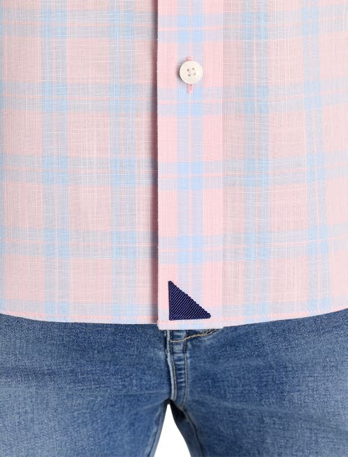 Shop Untuckit Fit By Dxl Big & Tall Clark Wrinkle-free Plaid Sport Shirt In Pink