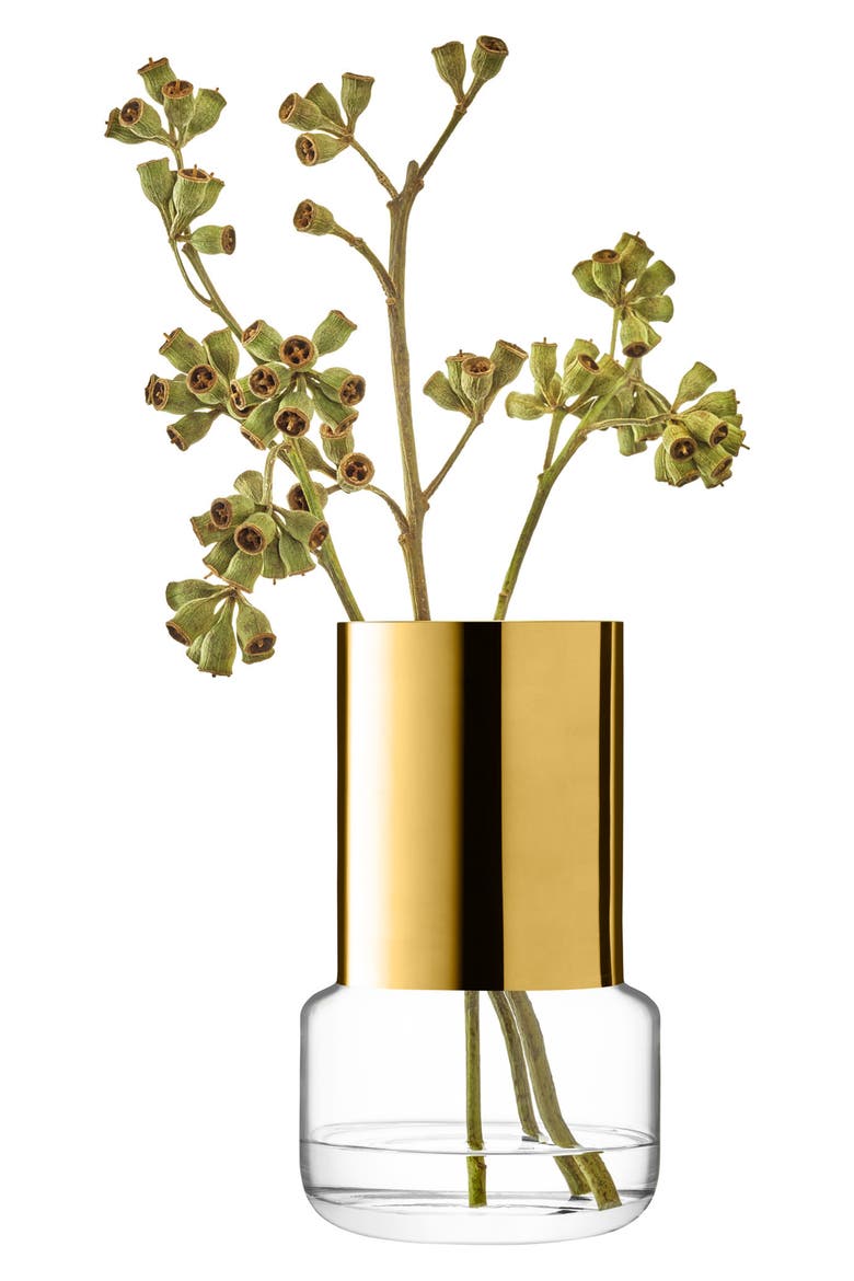 Aurum Tealight/Vase, Alternate, color, CLEAR/ GOLD