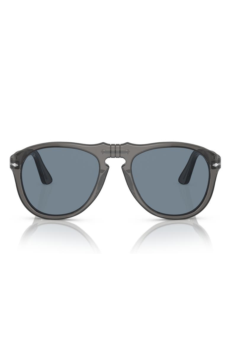 Persol 54mm Pilot Sunglasses, Alternate, color, Transparent Grey