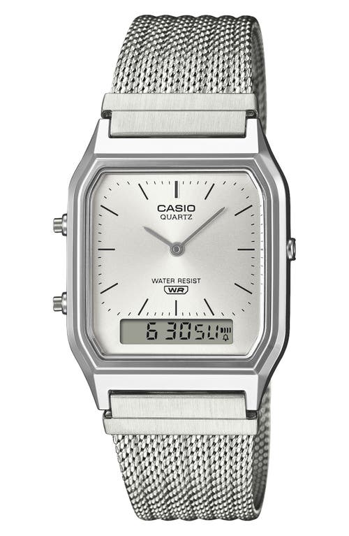 Casio Vintage Analog/digital Bracelet Watch, 38.8mm × 29.8mm In Metallic