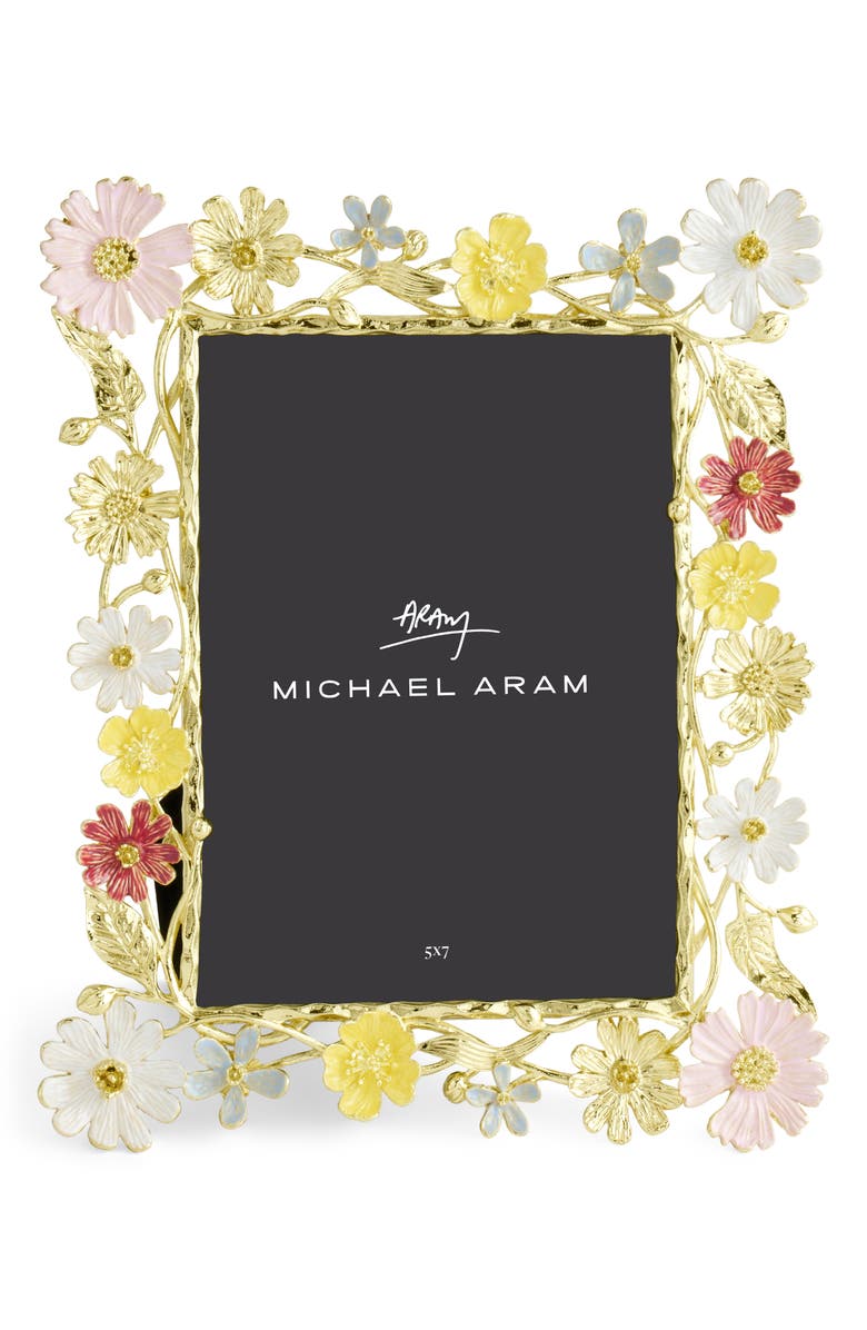 Michael Aram Wildflowers 5 x 7-Inch Picture Frame, Alternate, color, Gold Multi