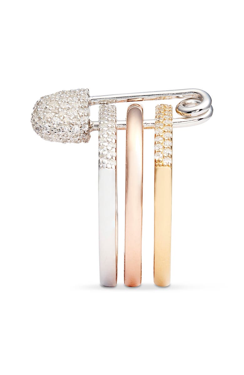 APM Monaco Baby XL Safety Pin Stack Ring, Alternate, color, 