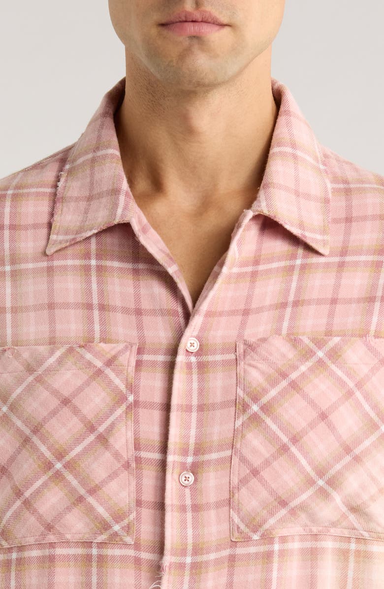 Represent Check Button-Up Shirt, Alternate, color, Quartz