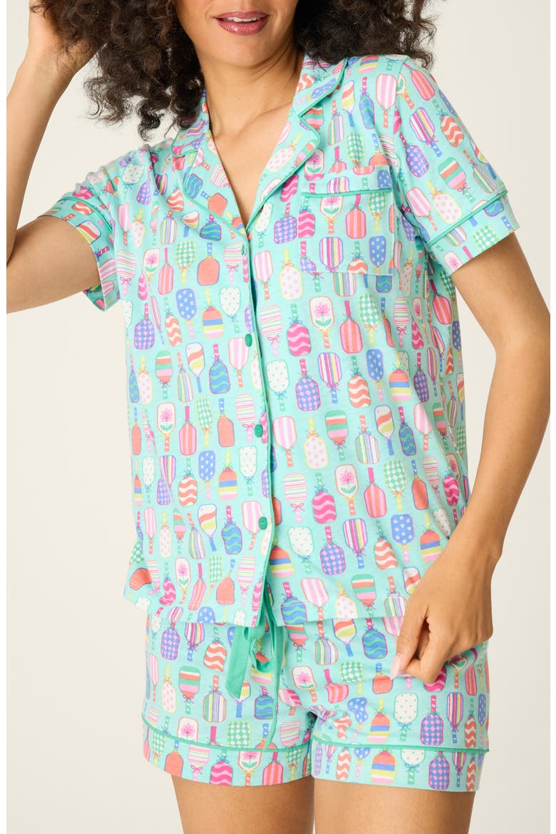 Whimsy Print Short Pajamas, Main, color, OASIS BLUE