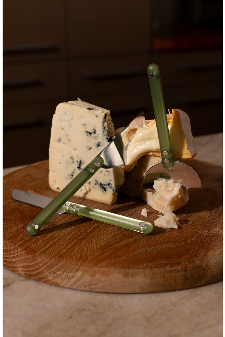 Wedge Set of 3 Cheese Knives, Alternate, color, SAGE
