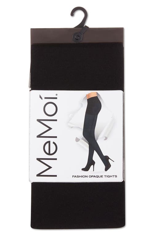 Memoi Perfectly Opaque Control Top Tights In Black