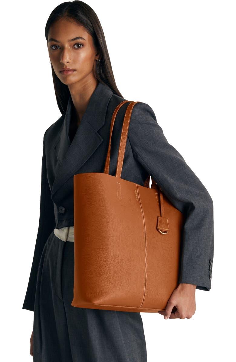 MAISON de SABRÉ Tall Leather Soft Tote, Alternate, color, Pecan Nude
