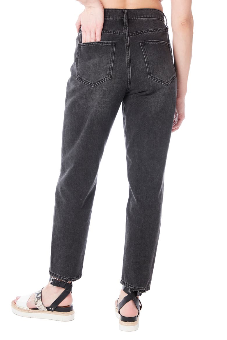 High Waist Tapered Jeans, Alternate, color, BLACK