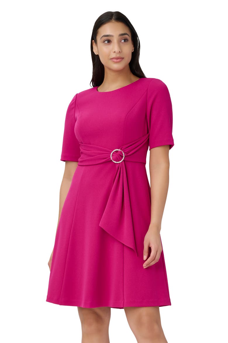 Tie Front High/Low Dress, Alternate, color, BRIGHT MAGENTA