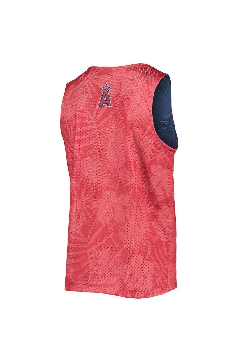 Men's FOCO Red/Navy Los Angeles Angels Floral Reversible Mesh Tank Top, Alternate, color, Red