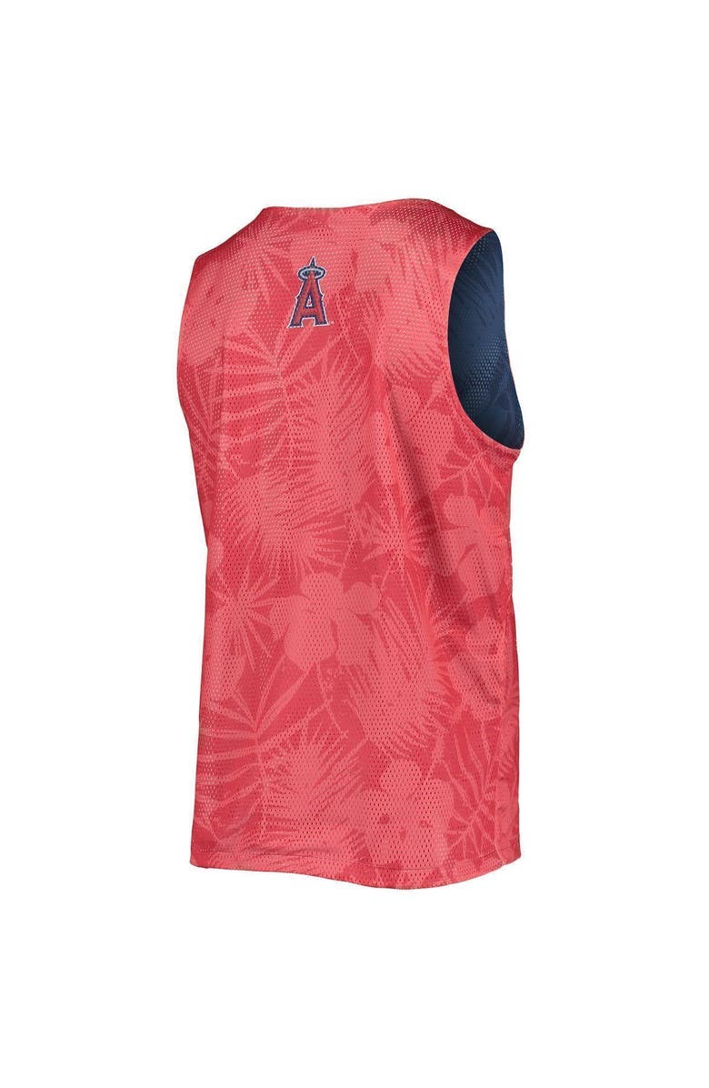 FOCO Men's FOCO Red/Navy Los Angeles Angels Floral Reversible Mesh Tank Top, Alternate, color, Red