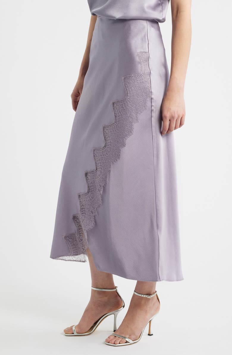 BOSS Orange Lace Trim Midi Skirt, Alternate, color, Light/ Pastel Purple