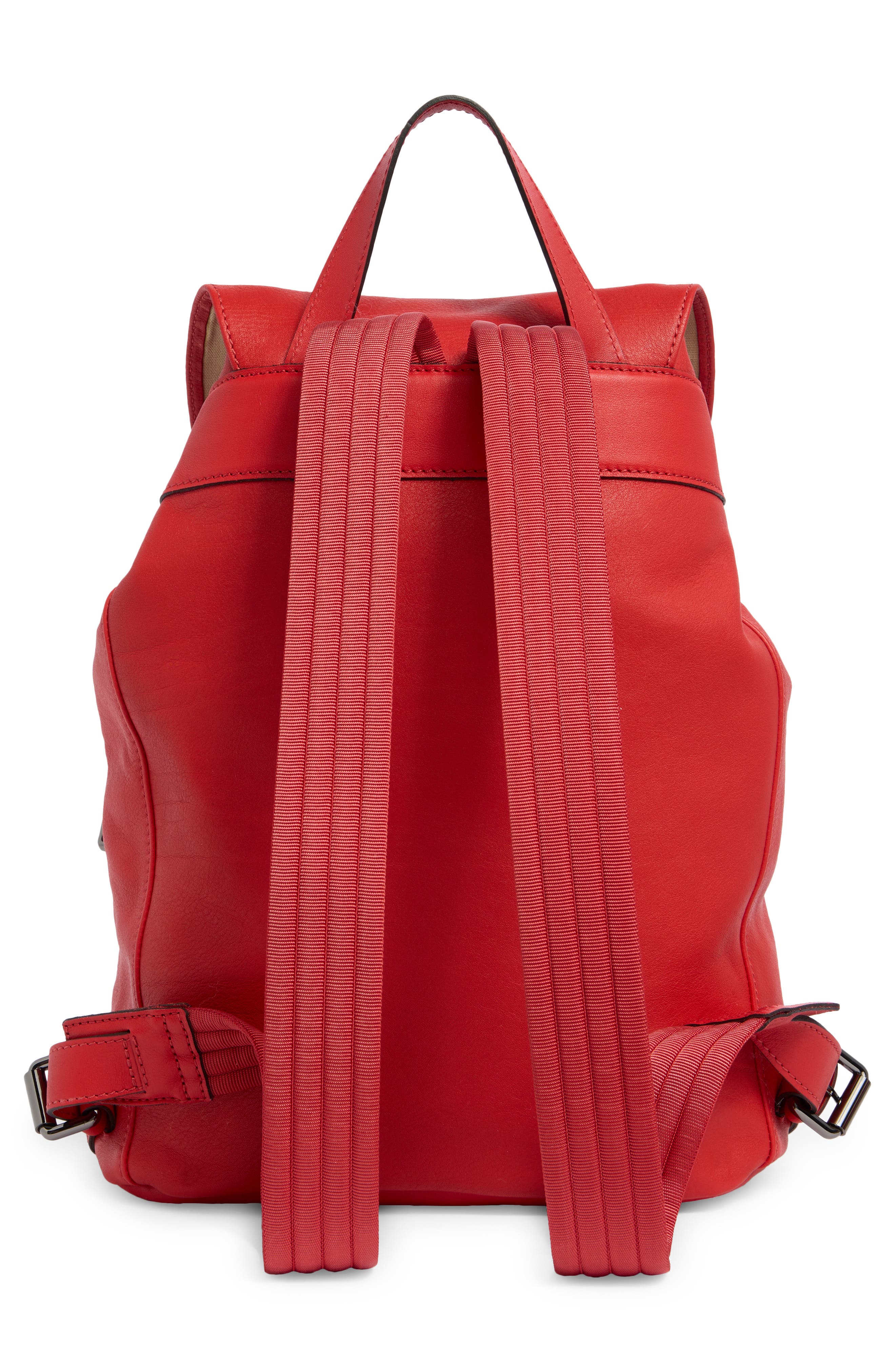 Longchamp Medium 3D Leather Backpack, Alternate, color, Vermilion