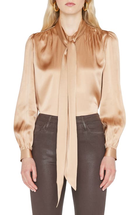 Tie Neck Silk Blouse