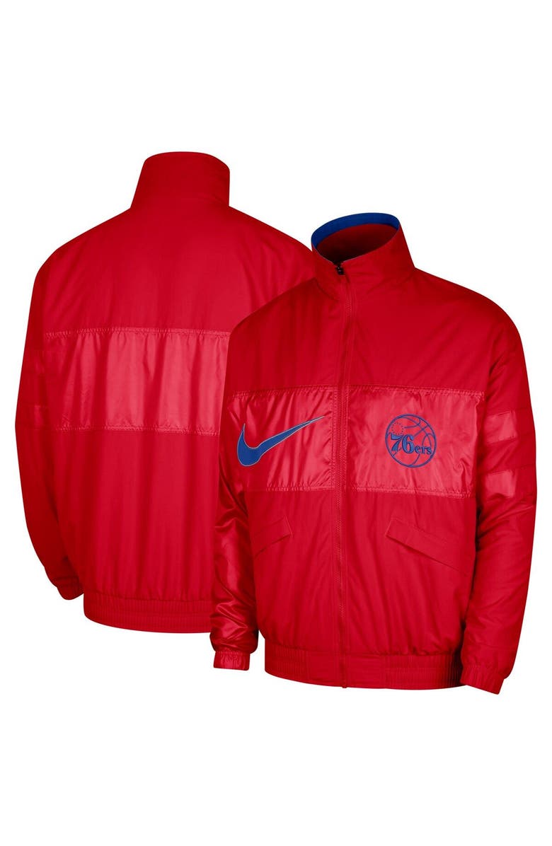 Nike Men's Nike Red Philadelphia 76ers Courtside Versus Capsule Full-Zip Jacket, Main, color, Red