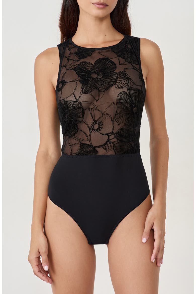 Badinage Bodysuit, Main, color, BLACK