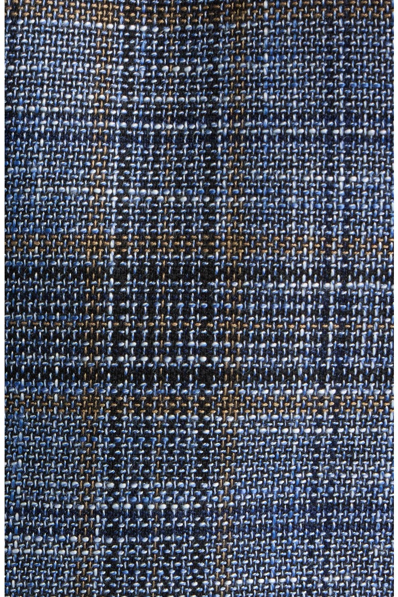 Plaid Double Breasted Jacket, Alternate, color, INDIGO LUGGAGE