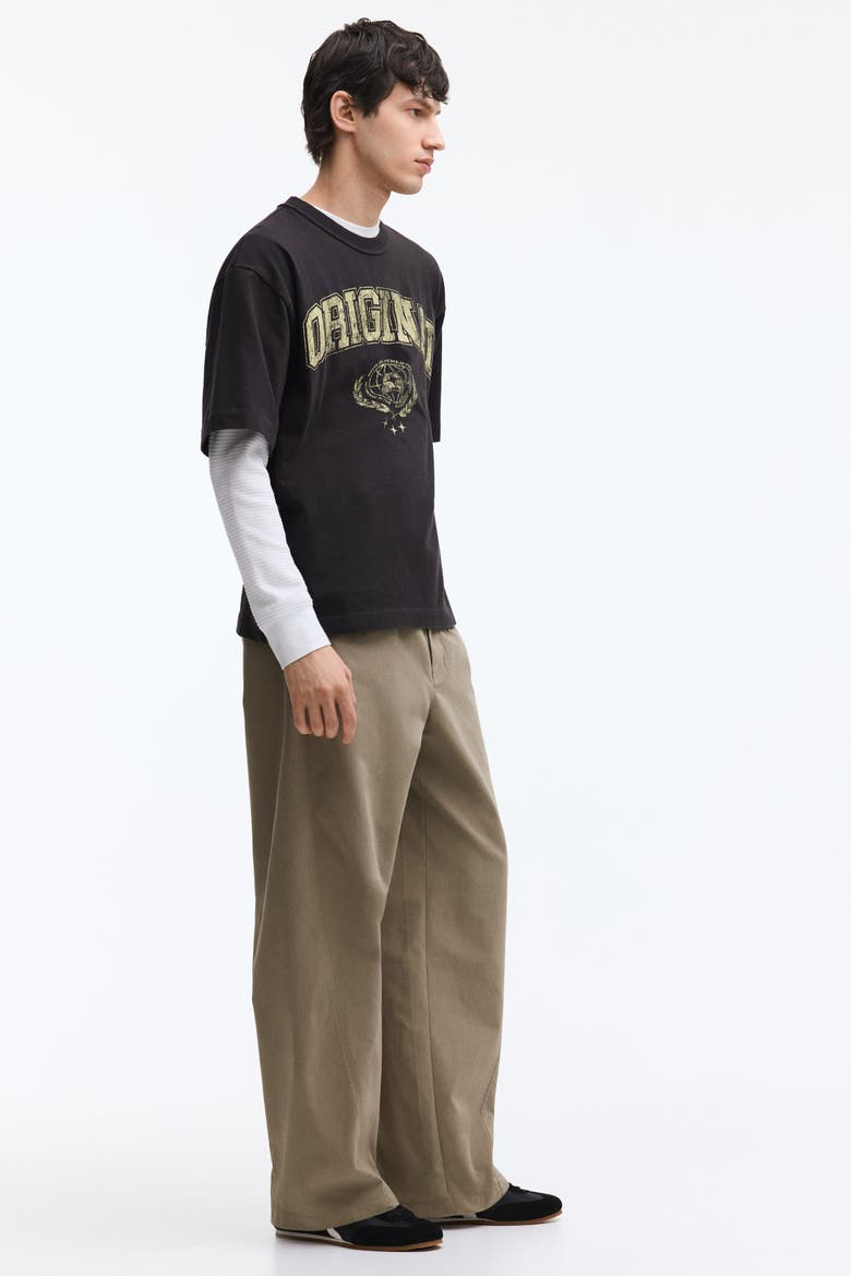 Relaxed Fit Twisted Trousers, Alternate, color, Khaki green
