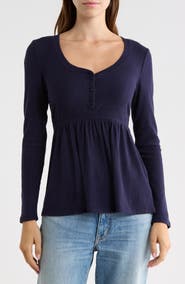Madden Girl Henley Babydoll Top