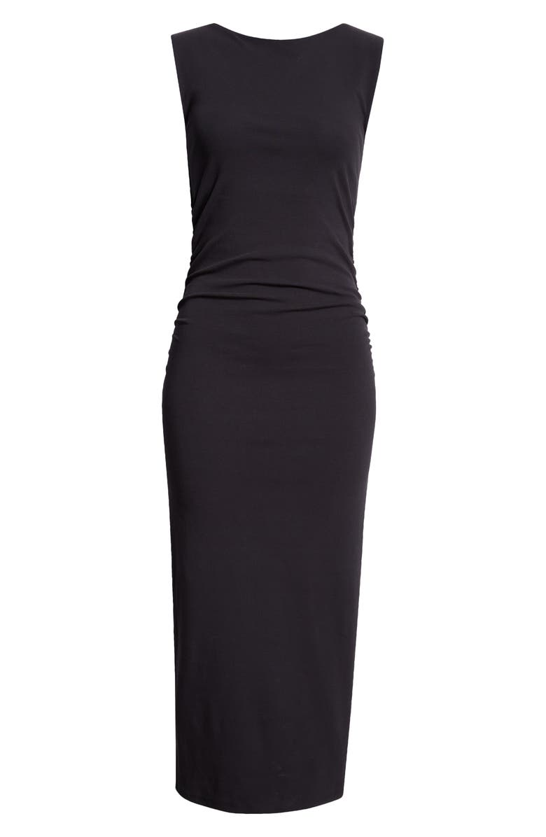Veronica Beard Charissa Sleeveless Stretch Cotton Midi Dress, Alternate, color, Black