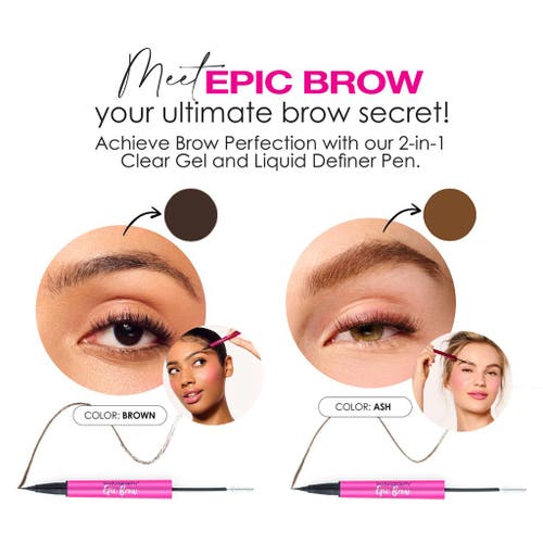 Bodyography Epic Brow Liquid Brow Definer & Clear Brow Gel In Ash