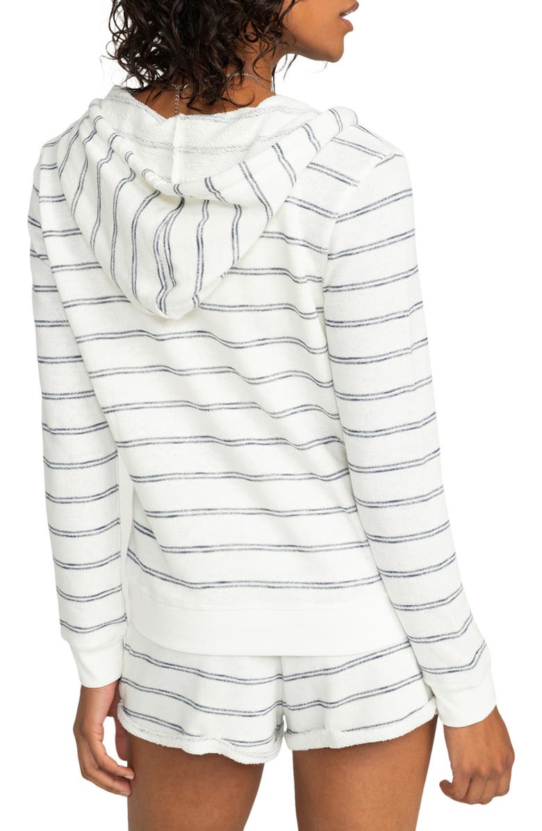 Roxy Perfect Wave Stripe Hoodie, Alternate, color, Snow White